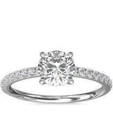 Riviera Pavé Diamond Engagement Ring in 14k White Gold (0.15 ct. tw.)